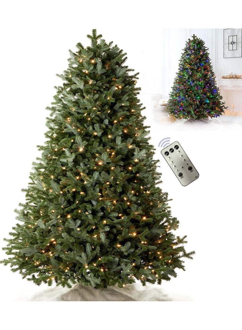 AUTOYSUR Artificial Christmas Tree 1.2M/1.5M/1.8M/2.1M/2.4M/3M With Branch Tips, Xmas Tree With 3 Different Lighting Modes, Easy Assembly with Metal Stand and Hinged Branches - Image 5