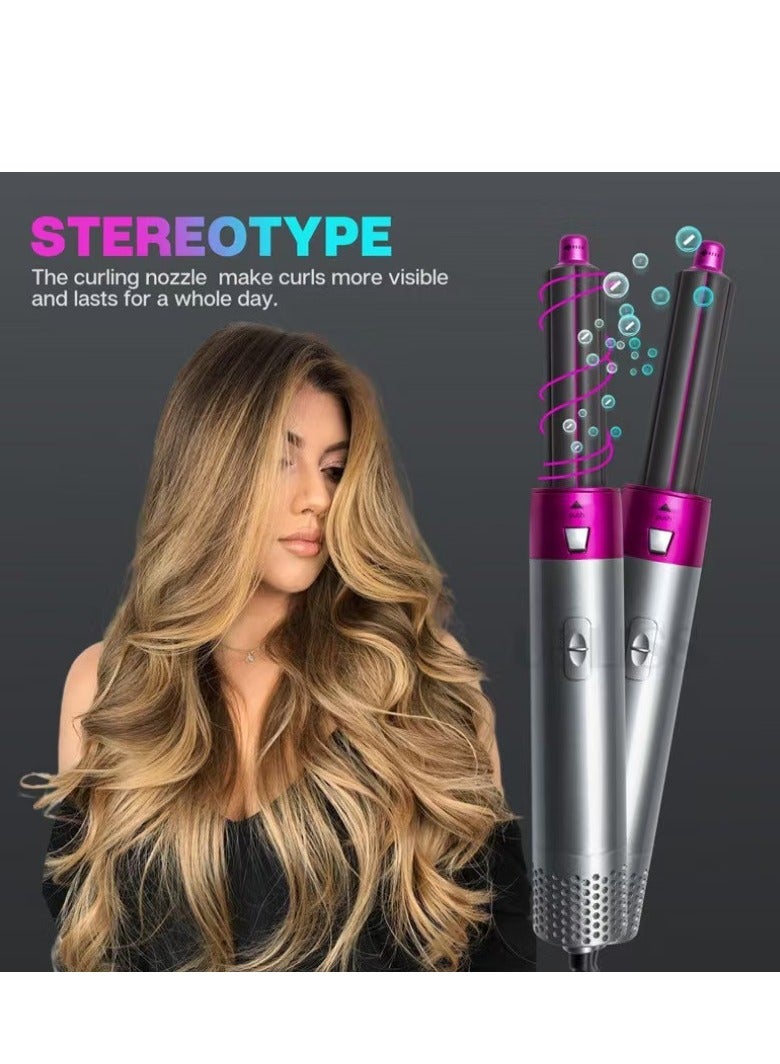 5-in-1 electric hair dryer hair dryer curler set detachable styler hot air brush negative ions do not hurt hair - Image 1