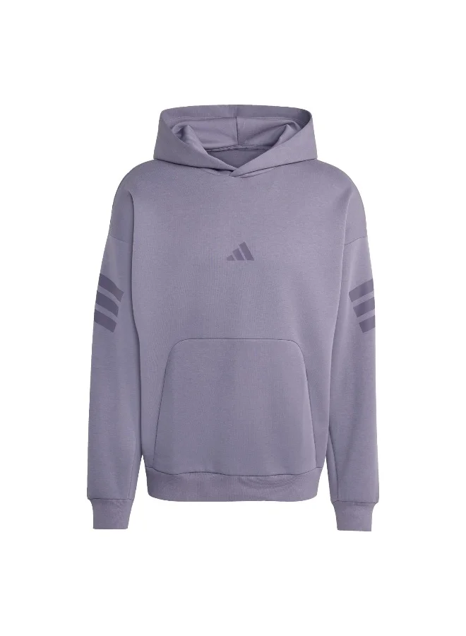 Adidas Adidas M Fi 3S Hd Purple Hooded Sweat Sweatshirts For Men