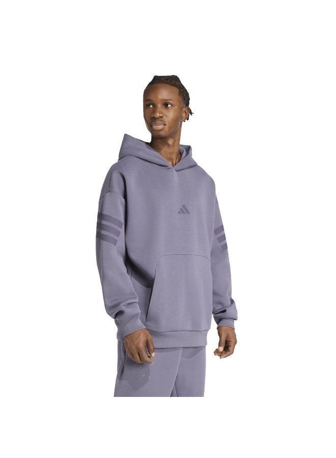 اديداس سويت شيرت بغطاء رأس رجالي بنفسجي - Image 4