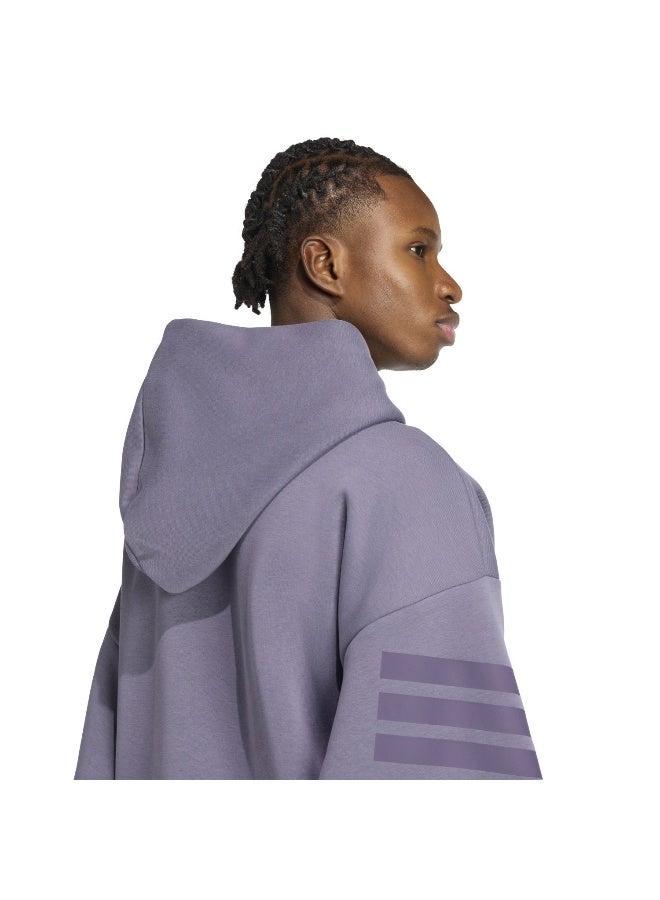 Adidas M Fi 3S Hd Purple Hooded Sweat Sweatshirts For Men - Image 5