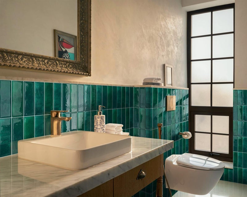 Tiwoos Dark Green Peel and Stick Tile Backsplash Self Adhesive Tiles for Kitchen Wall Bathroom (10-Sheet,12"x12") - Image 2
