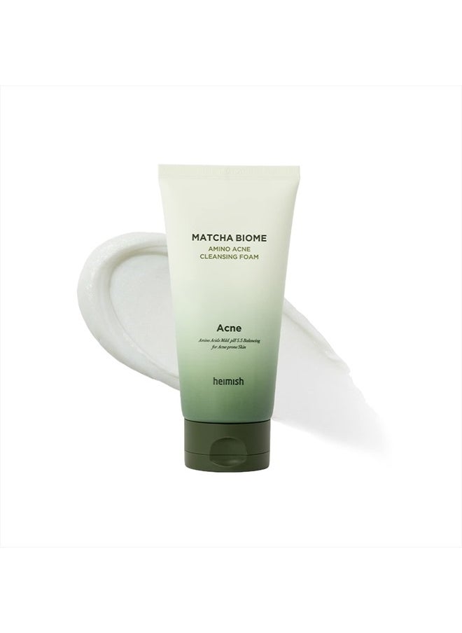 Heimish Matcha Biome Amino Acne Cleansing Foam 150ml, Acne Cleanser, Soothing & Refreshing, Calming, Hydrating, Daily Facial Cleanser, Normal to Sensitive Skin, Removes Dead Cells  - Image 1