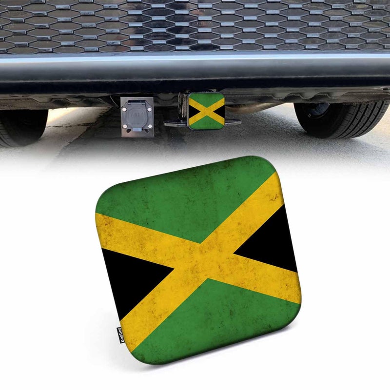 Beabes Jamaica Flag Trailer Hitch Covers Jamaican National Flag Heavy Duty Receiver Tube Cover 2 Inch  Towing Hitch Plug Covers Hitch Caps for RVs SUVs Trucks and Cars - Image 1