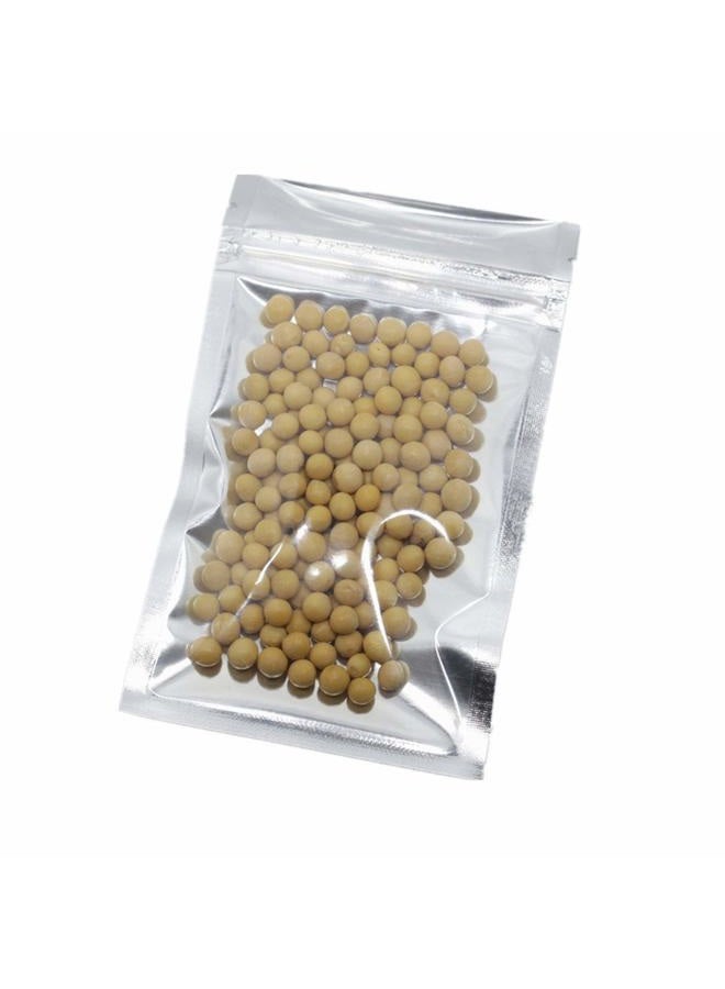 PABCK 100 Clear Silver Reclosable Mylar Zip Lock Bags Aluminum Foil aging Plastic Valve Zipper Pouches Bulk Food Storage Coffee Candy Foil Grip Seal Wrap 8.5x14cm (3.3"x5.5") 43234-860 - Image 1