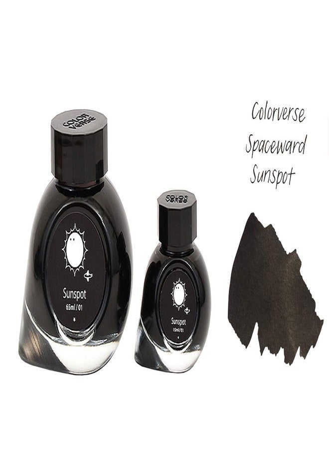 Colorverse Sunspot | Black | Fountain Pen Ink Bottles | 65ml & 15ml | Dye Based | 2 Bottle Set | Spaceward Series - Image 2