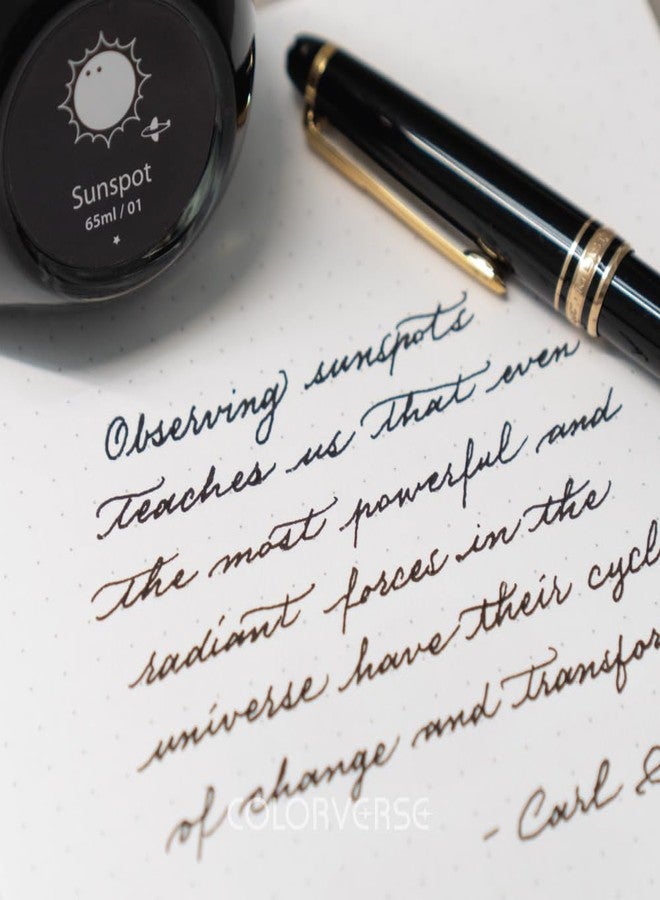 Colorverse Sunspot | Black | Fountain Pen Ink Bottles | 65ml & 15ml | Dye Based | 2 Bottle Set | Spaceward Series - Image 4