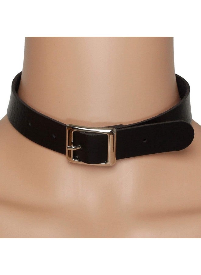 Milakoo Womens Retro Punk Simple Style Adjustable Leather Buckle Necklace For Biker - Image 2