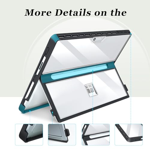 TALTAW Case for Microsoft Surface Pro 111098 13Inch AllinOne Rugged Case Compatible with Type Cover Keyboards Transparent - Image 3