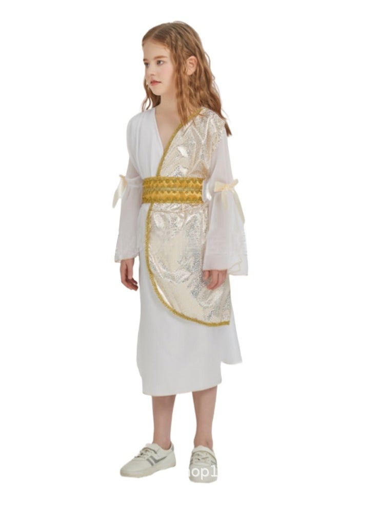 Al Aoyama Girls Greek Princess Dress Costume,  Athena Queen Outfit for Stage Performance,  Halloween Royal Dress for Kids Children  - Image 4