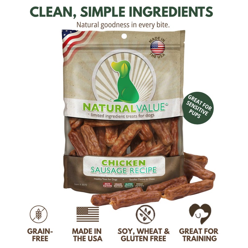 Loving Pets Natural Value Chicken Sausages - Soft Jerky Dog Treats for Large & Small Breeds - Healthy Gluten, Wheat, Soy & Grain Free Pet Treats for Dogs - Image 2