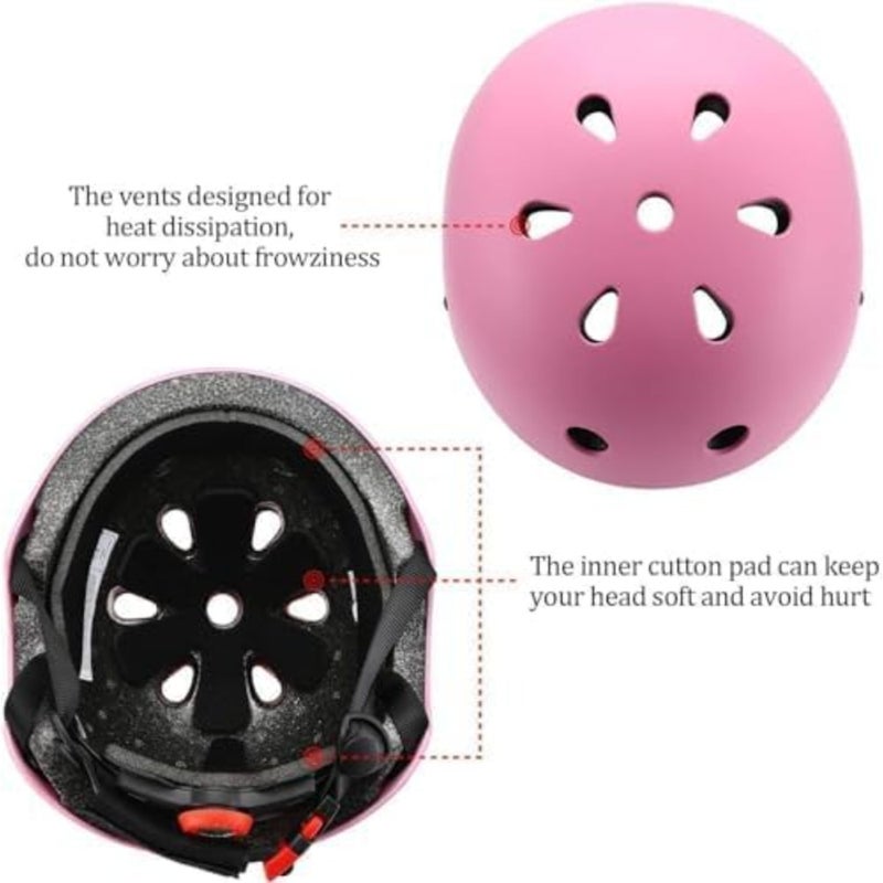 Cycling helmet for bike skateboard roller skating scooter balance bike, lightweight EPS foam with PC shell, matte black, 360 adjustable fit and 18 ventilation ports - Image 2