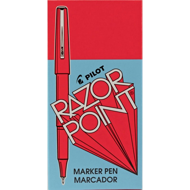 PILOT Razor Point Fine Line Marker Stick Pens, Ultra-Fine Point (0.3mm) Red Ink, 12 Units (11007) - Image 4
