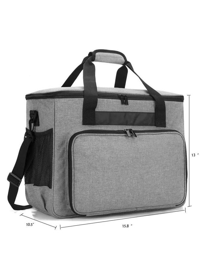 general Rolling Sewing Machine Carrying Case,Universal Oxford Fabric Carry Tote Bag with Shoulder Strap,Portable Padded Storage Dust Cover with Pockets for Sewing Machine and Accessories - Image 2
