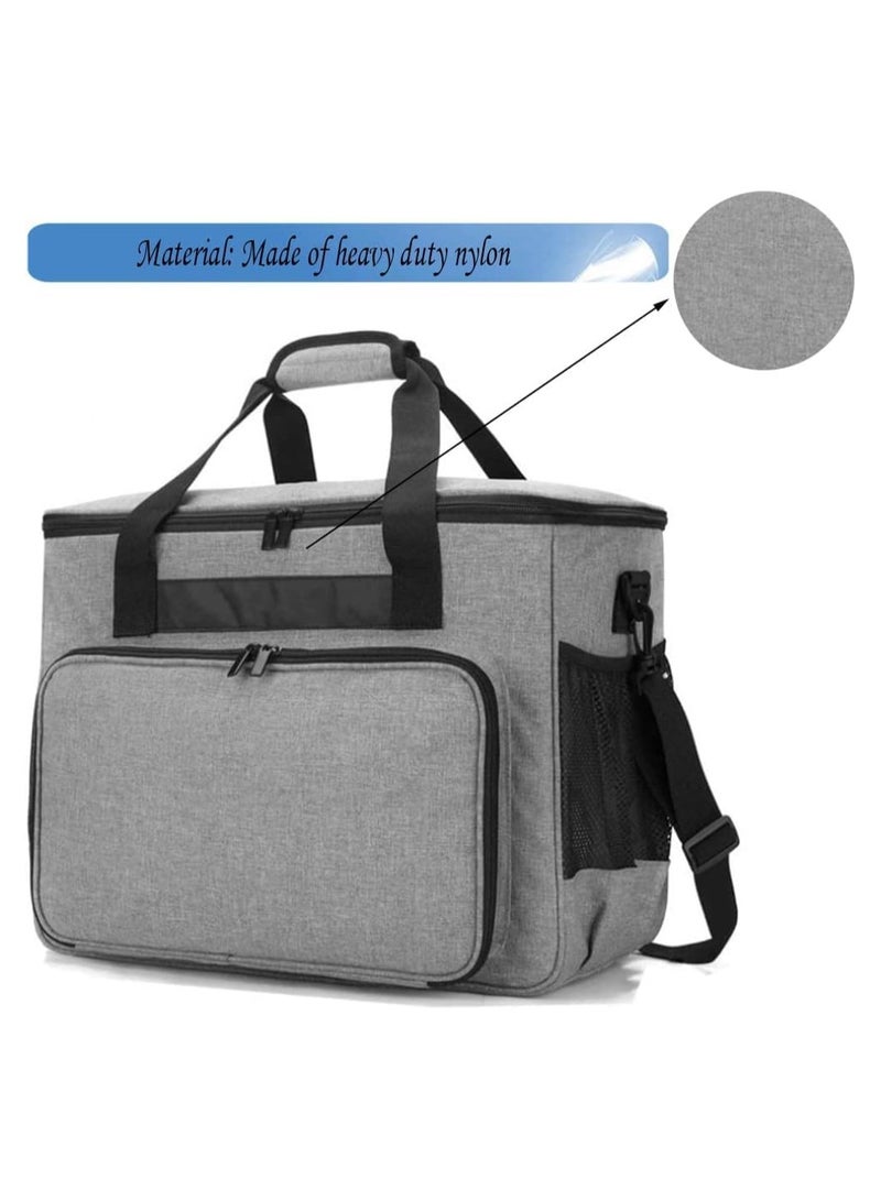 general Rolling Sewing Machine Carrying Case,Universal Oxford Fabric Carry Tote Bag with Shoulder Strap,Portable Padded Storage Dust Cover with Pockets for Sewing Machine and Accessories - Image 3