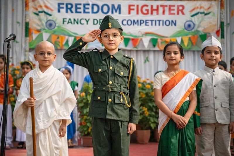 FancyDressWale Netaji Subhash Chandra Bose Dress for Boys Free Spectacles (Subhash Chandra Bose, 5-6 Years) - Image 3