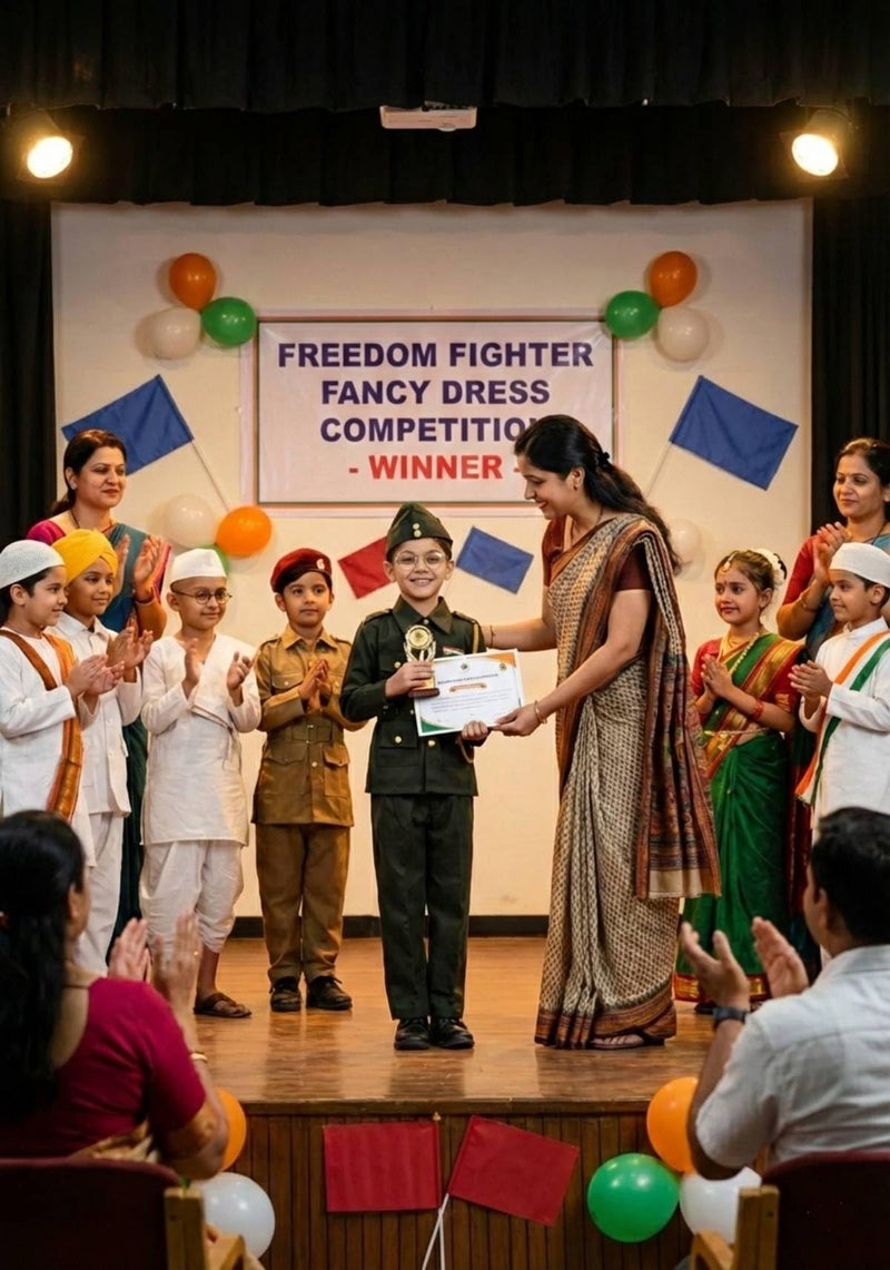 FancyDressWale Netaji Subhash Chandra Bose Dress for Boys Free Spectacles (Subhash Chandra Bose, 5-6 Years) - Image 4