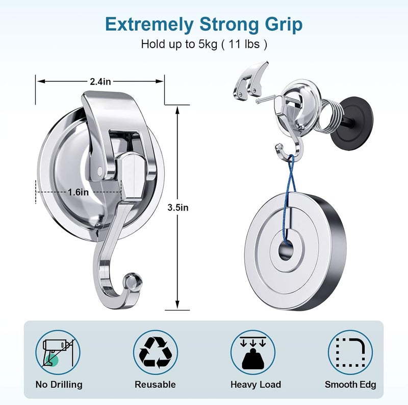 iRomic Heavy Duty Vacuum Suction Cups Hooks (4Pack) Specialized for Kitchen&Bathroom&Restroom Organization - Image 3
