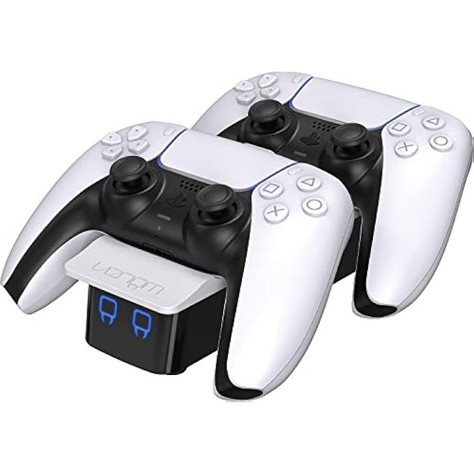 rayihni VS5001 PACK OF 100 PS5 CONTROLLER TWIN DOCKING STATION - WHITE, USB - Image 1