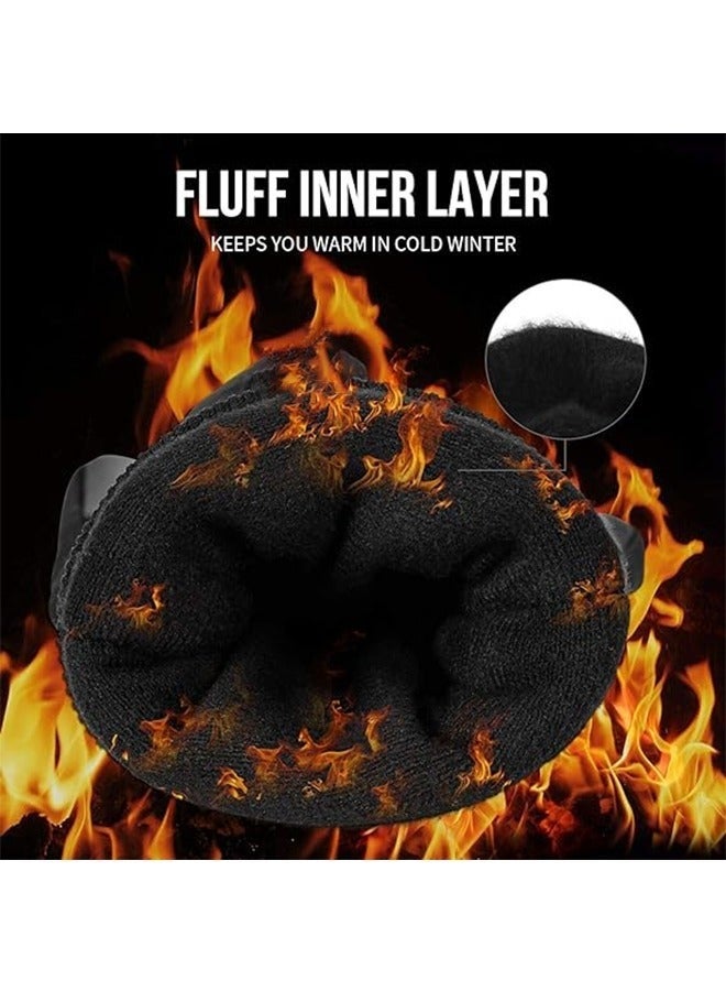 سبورت قفازات شتوية سميكة ودافئة للتزلج على شاشة اللمس، قفازات حرارية للرجال والنساء، قفازات مقاومة للرياح والماء للجري والمشي لمسافات طويلة والقيادة والتزلج في الطقس البارد (أسود) - Image 4