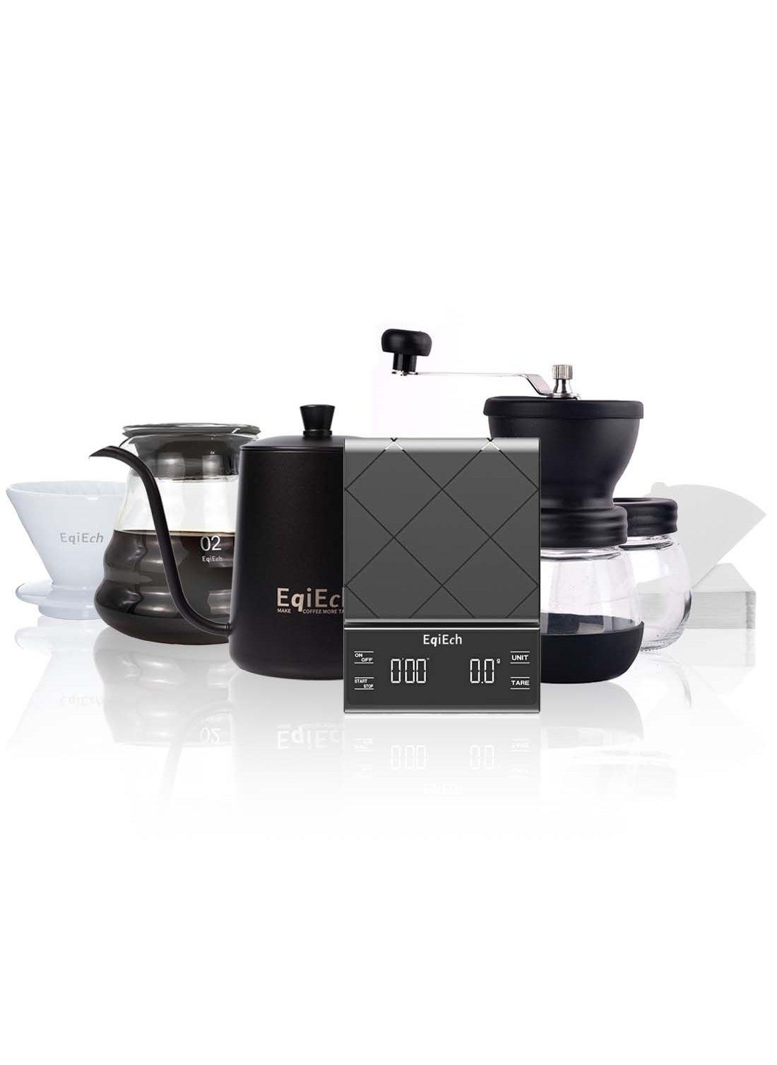 EqiEch Drip Coffee Maker Set V60 Size 02 Specialty Manual Pour Over Coffee Professional Tools Kit Barista 6 in 1 