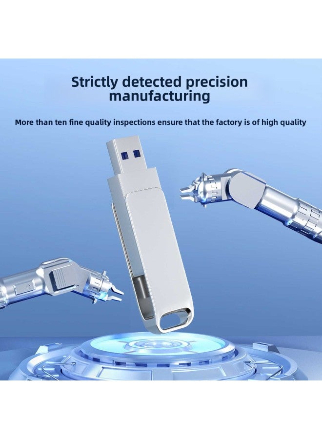 Metal Rotating USB Flash Drive Printed Logo Type-c Mobile Phone USB Computer High Speed 16GB Large Capacity Gift Wholesale - Color: Black USB3.0 - Capacity: 16GB - Image 5