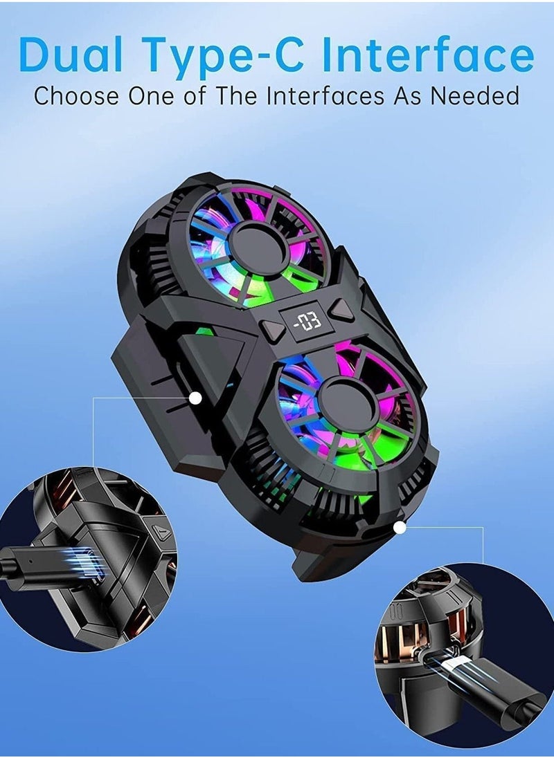 Semi Conductor Phone Cooler, Cellphone Radiator with Powerful Dual Cooling Chip,5500RPM,Fit for Gaming, Video Streaming, Suitable from 2.7 to 3.6 Inches Width,Black - Image 3