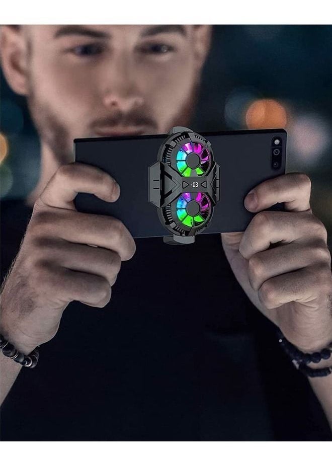 Semi Conductor Phone Cooler, Cellphone Radiator with Powerful Dual Cooling Chip,5500RPM,Fit for Gaming, Video Streaming, Suitable from 2.7 to 3.6 Inches Width,Black - Image 5