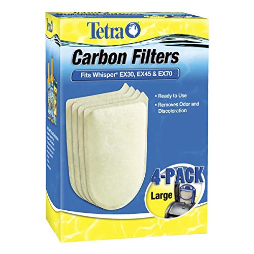 Tetra Carbon Filters Large 4 PK Fits Whisper EX30 EX45 EX70 Cartridge LG Filter - Image 1