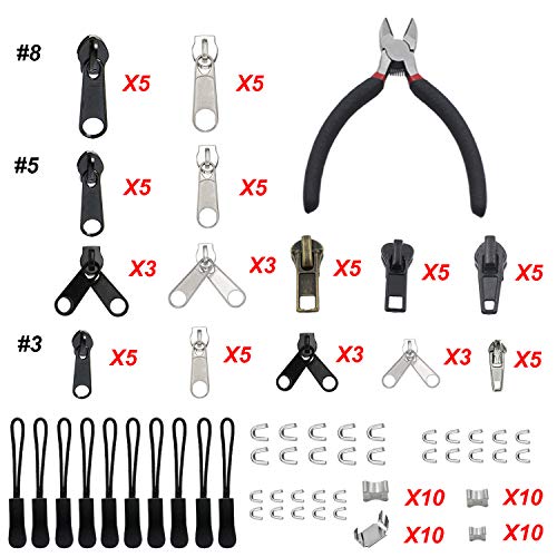 YaHoGa 143 PCS Zipper Repair Kit Zipper Replacement with Install Plier for Bags, Jackets, Tents, Backpacks, Sleeping Bag - Image 2