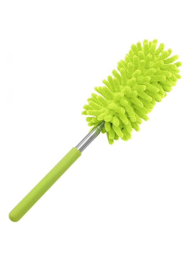 منفضة غبار خضراء قابلة للتمديد من ألياف المايكروفايبر والشينيل، مزودة بمقبض تلسكوبي من الفولاذ المقاوم للصدأ بطول 25-74 سم، رأس قابل للغسل والفصل، مقبض غير قابل للانزلاق، أداة تنظيف الغبار للمنزل والسيارة والمكتب ومروحة السقف والأثاث والستائر ولوحة المفاتيح ولوحة القيادة والأسطح الداخلية. - Image 2