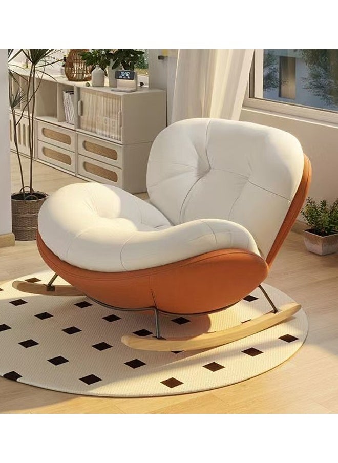 fashionhome Set of 2 Modern Upholstered Recliner High Back Ergonomic Comfy Rocking Chair with Footrest Patio Rocking Chair Couch Lounge Single Sofa Chair for Balcony Outdoor Chair Contemporary Accent Chair Leisure Chair for Living Room 90x100x75 and 40x30x20 cm (Fully Assembled)  - Image 3