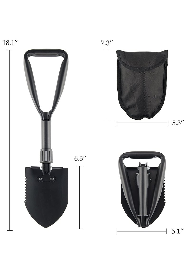 جو تو كامبس مجرفة صغيرة قابلة للطي متعددة الأغراض للتخييم في الهواء الطلق شفة بقاء محمولة مع حقيبة حمل أدوات التخييم في الهواء الطلق - Image 2