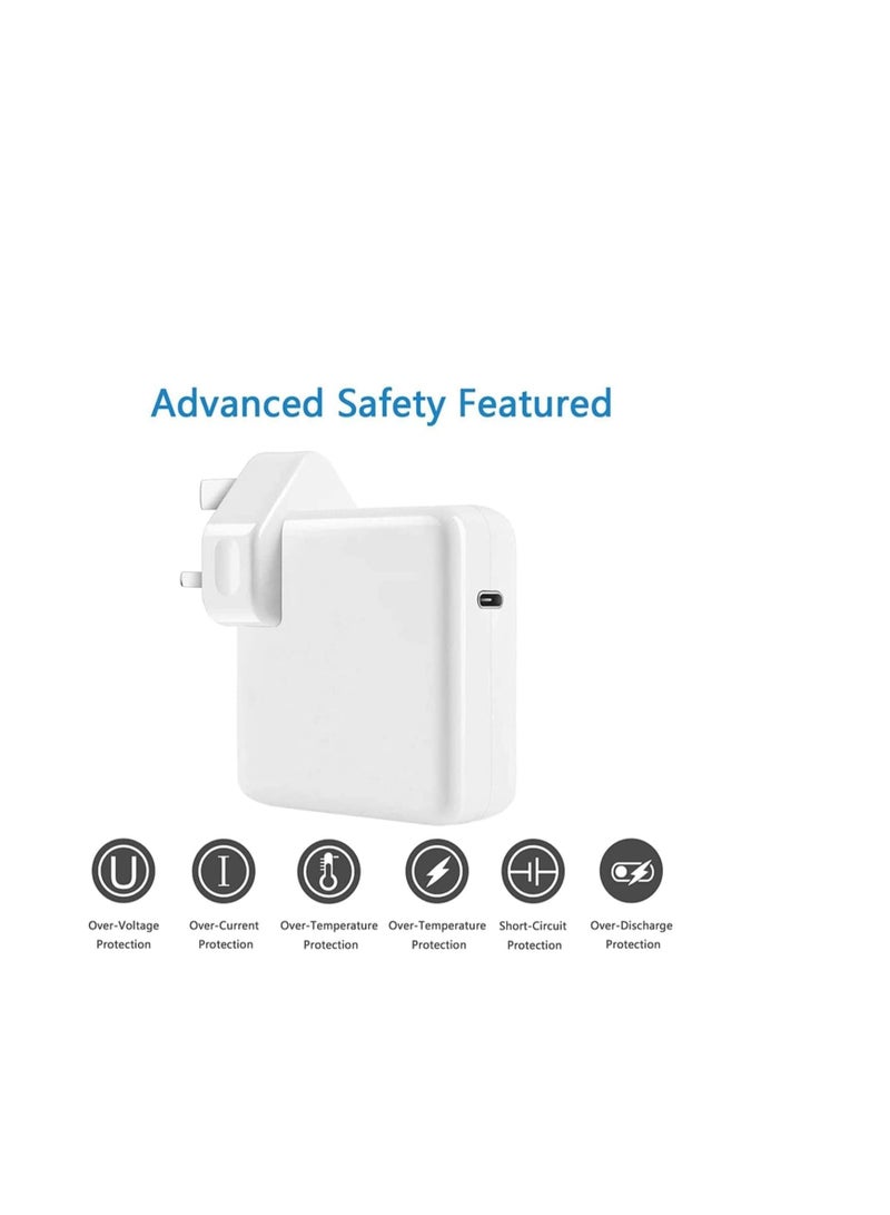 Terabyte 96W USB-C Fast Charger Replacement Type C Power Adapter Compatible With MacBook Pro 16/15/14/13'', for MacBook Air, MacBook 12'', Included USB C to C Cable (6.57ft/2m) - Image 4