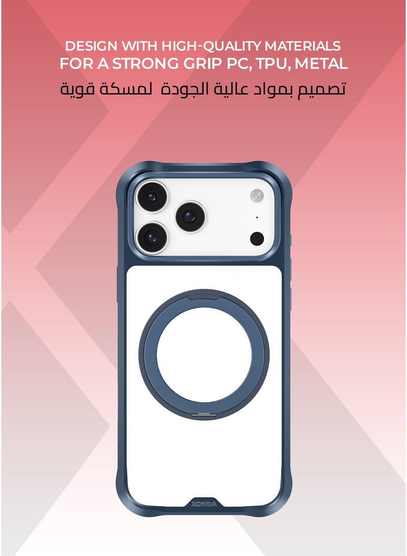 Xonda ArmorX iPhone 17 Pro Max MagSafe Case  Midnight Blue - 360 Degree Rotating Stand, Military Grade Rugged Protection, Scratch and Shock Resistant, MagSafe Compatible - Image 2