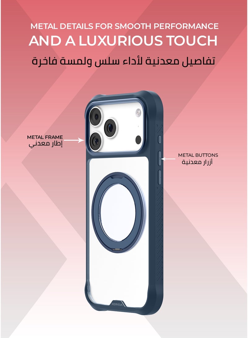 Xonda ArmorX iPhone 17 Pro Max MagSafe Case  Midnight Blue - 360 Degree Rotating Stand, Military Grade Rugged Protection, Scratch and Shock Resistant, MagSafe Compatible - Image 3