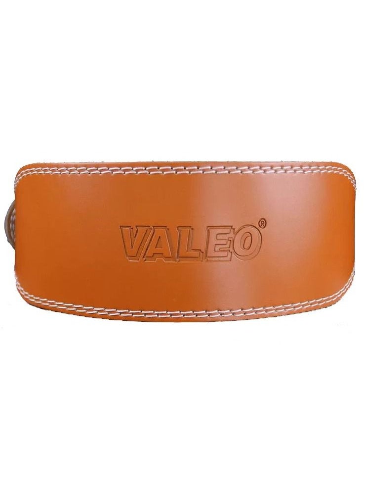 VALEO Genuine Leather Weight Lifting Belt Size L-130 CM, Light Brown  - Image 1