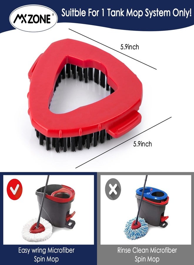 MXZONE Scrubber Mop Head Replacement Compatible with O Cedar EasyWring 1 Tank System, Spin Mop Scrub Brush Head, Hard Bristle Cleaning Brush Attachment for Kitchen Tile Floor, Not Fit RinseClean - Image 2