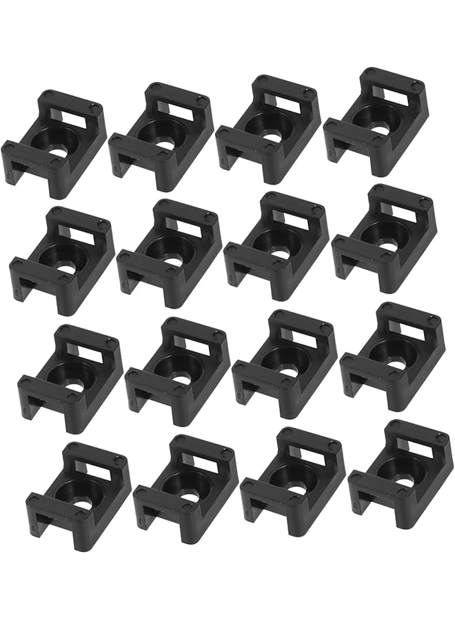 PROMASS promass 100pcs Wire Holder Cable Organization Cable Tie Mounts Zip Tie Holders Cable Ties Wire Clamps Cable Tie Base Cable Tie Mount Base Cable Mounts Cable Zip Ties Holders Abs Black  - Image 1
