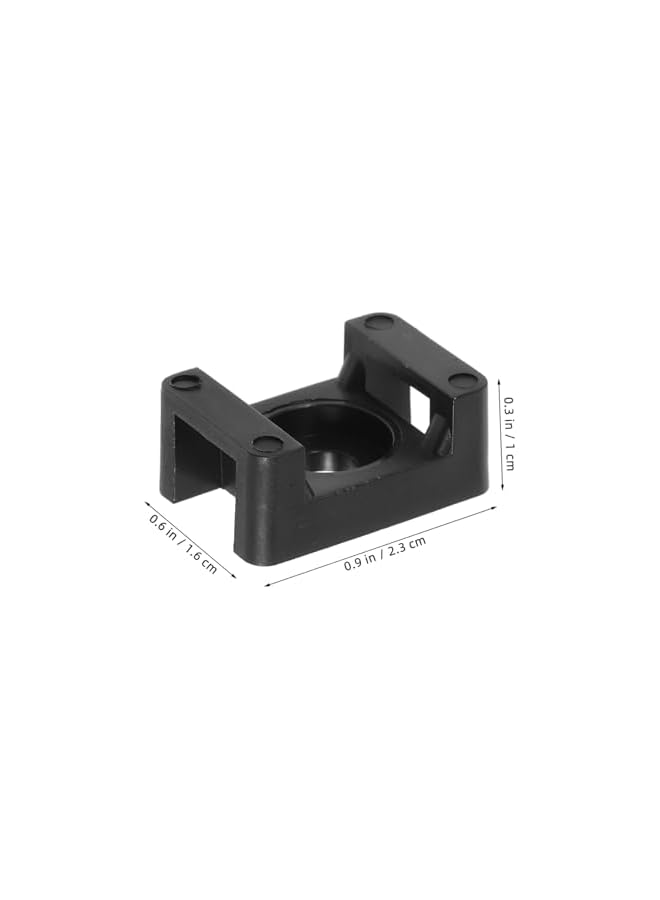 PROMASS promass 100pcs Wire Holder Cable Organization Cable Tie Mounts Zip Tie Holders Cable Ties Wire Clamps Cable Tie Base Cable Tie Mount Base Cable Mounts Cable Zip Ties Holders Abs Black  - Image 5