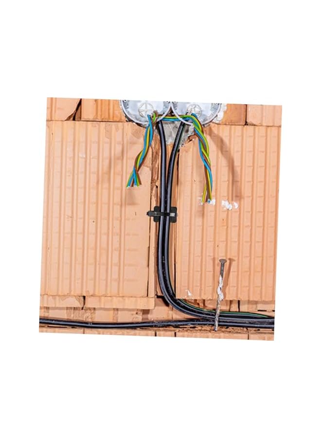 PROMASS promass 100pcs Wire Holder Cable Organization Cable Tie Mounts Zip Tie Holders Cable Ties Wire Clamps Cable Tie Base Cable Tie Mount Base Cable Mounts Cable Zip Ties Holders Abs Black  - Image 3
