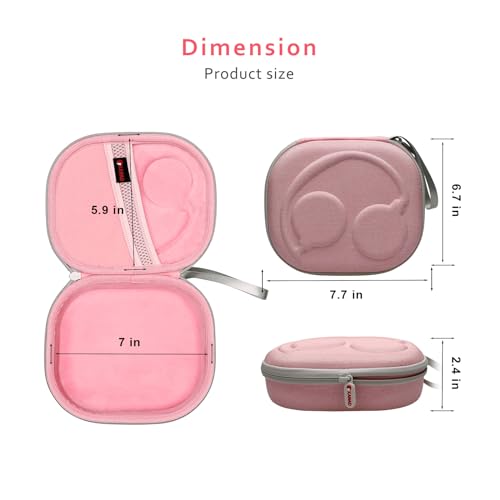 XANAD Hard Case for JBL Tune 520BT/720BT/510BT/660NC/700BT/710BT/760NC/750BTNC/ 660 BTNC/560BT/500BT/E45BT or JBL Live 650BTNC / 460NC / 400BT / 500B Headset (Pink) - Image 4