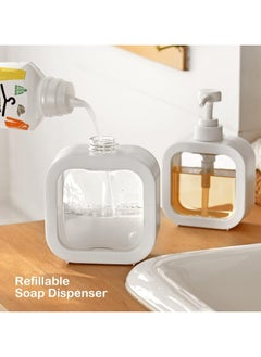 Oasisgalore 10 Oz Refillable Soap Dispenser for Bathroom & Kitchen Sink - Liquid with Waterproof Label  - Image 2