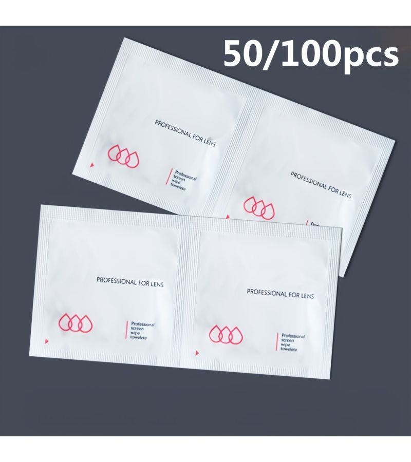 50 Pieces Portable Wet Wipes for Smartphones Glasses Screens Cleaning Non Wipes Tech Office Home Use - Image 1