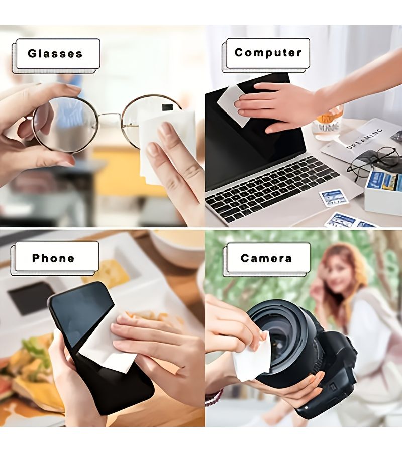 50 Pieces Portable Wet Wipes for Smartphones Glasses Screens Cleaning Non Wipes Tech Office Home Use - Image 3