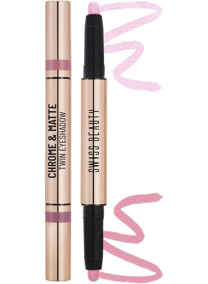 Swiss Beauty Swiss Beauty Chrome & Matte Twin Eyeshadow Stick | Mix of Matte and Shimmer | Easy to blend, non creasing eyeshadow | 24 Hour Stay | Shade- Autumm Break, 2g