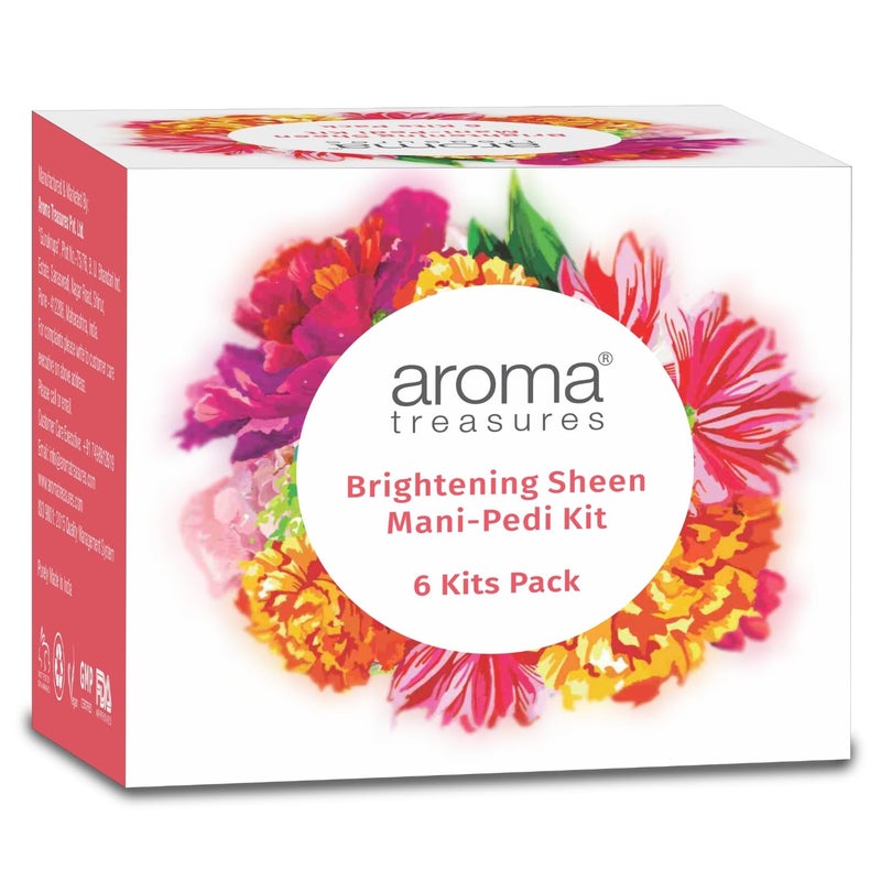Aroma Treasures Brightening Sheen ManiPedi Kit Natural FruitInfused Manicure and Pedicure kit with Arbutin Lavender Orange Lemongrass and Kokum Butter for Radiant Even Skin Tone PACK OF 6 - Image 2