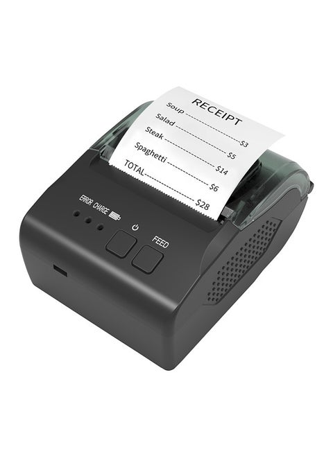 58mm Portable Mini Thermal Receipt Printer USB & BT Connection 2 inches Wireless Printer High Speed with 1 Roll Paper Inside Compatible with iOS Android Windows for Restaurant Sales Retail Shop