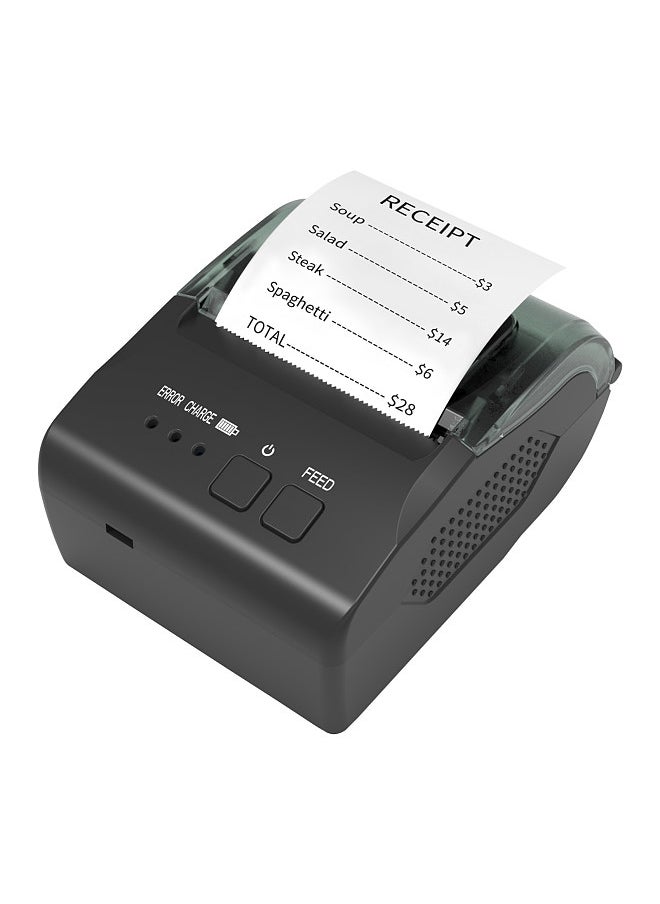58mm Portable Mini Thermal Receipt Printer USB & BT Connection 2 inches Wireless Printer High Speed with 1 Roll Paper Inside Compatible with iOS Android Windows for Restaurant Sales Retail Shop
