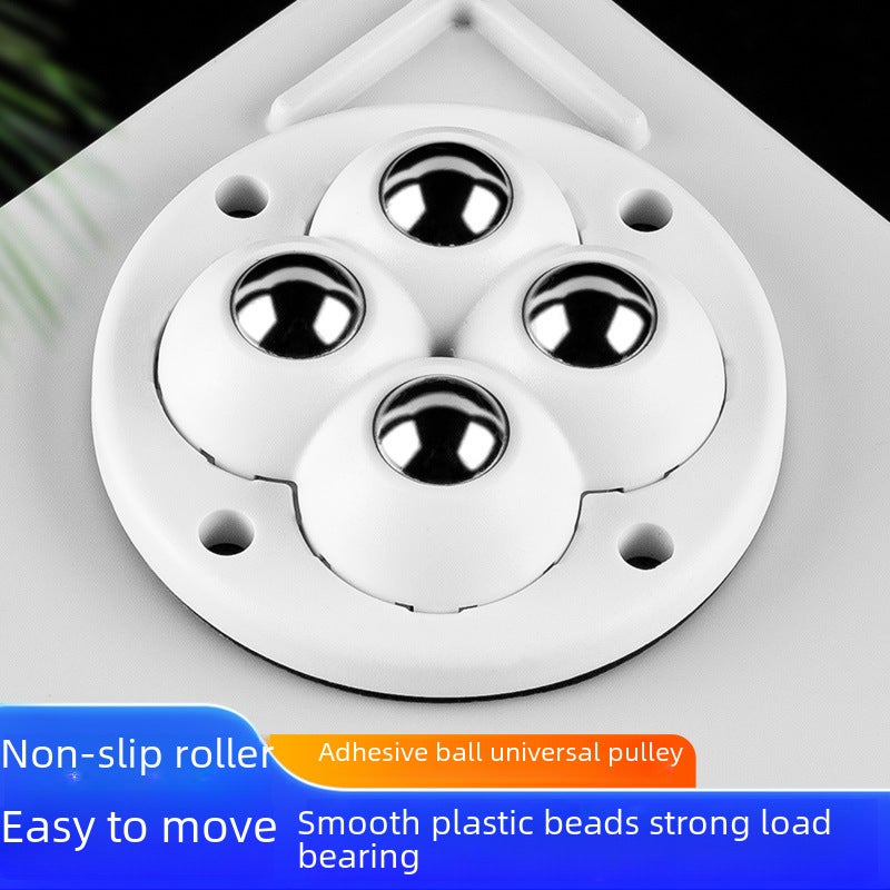 Mobile implementation of adhesive universal casters can be pasted universal wheel coffee table furniture non-perforated paste pulley rotation(Double-ball steel ball) - Image 3